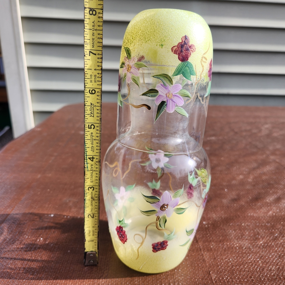 Vintage Hand-Painted Bedside Carafe Set - Picture 9 of 9